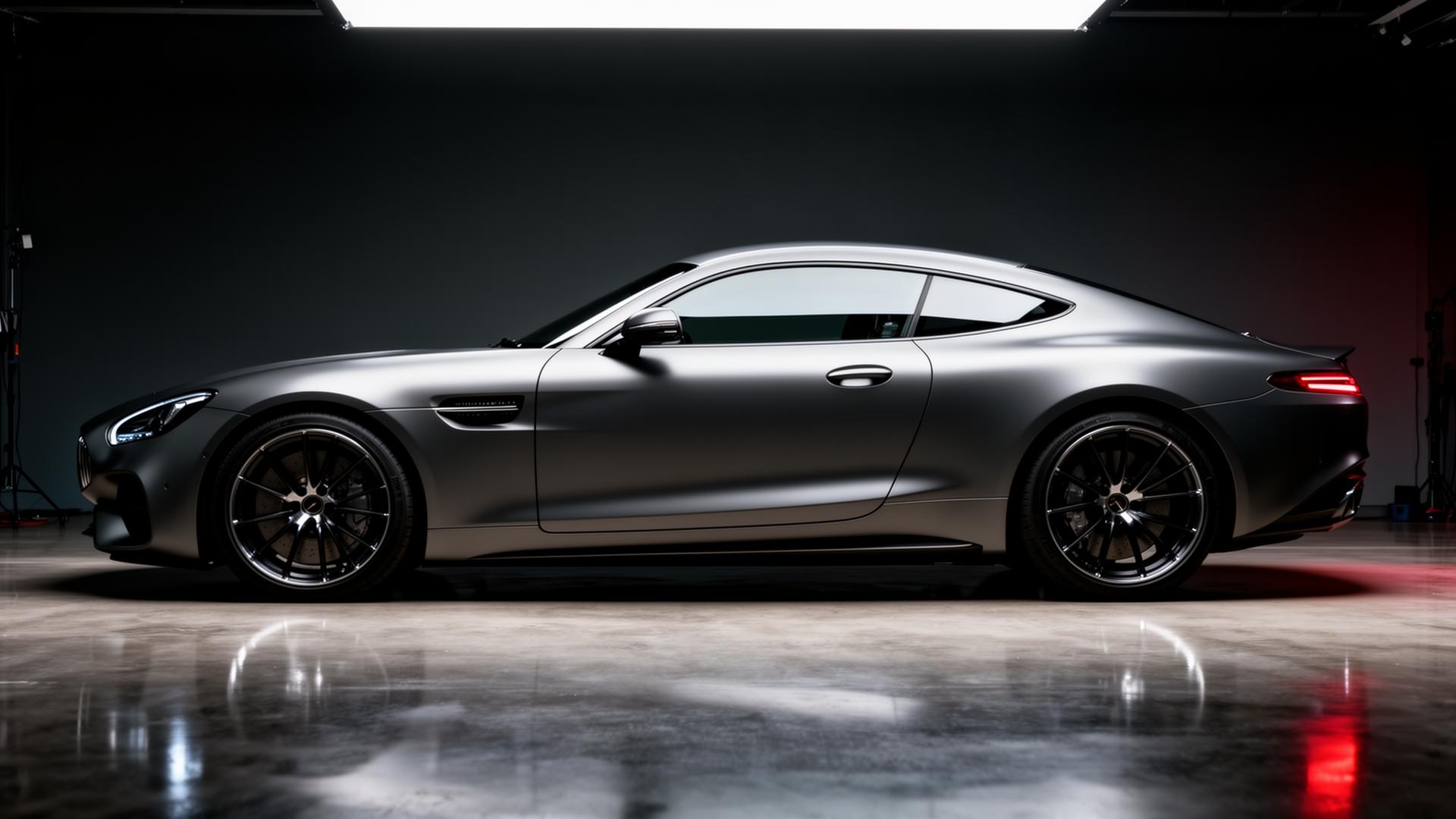Vue arrière d'une voiture de prestige grise détaillée par FRS Prestige